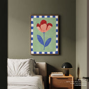 Stylized Flower With Red Petals And Black Dots – image 5