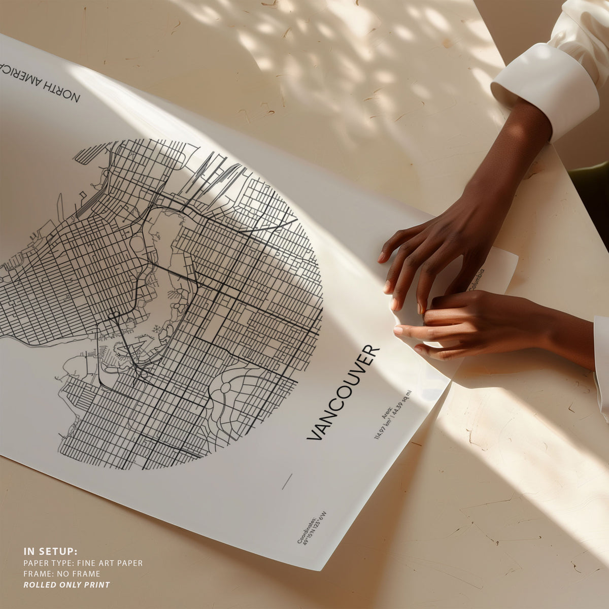 Travel Poster Urban Street Plan City Map of Vancouver