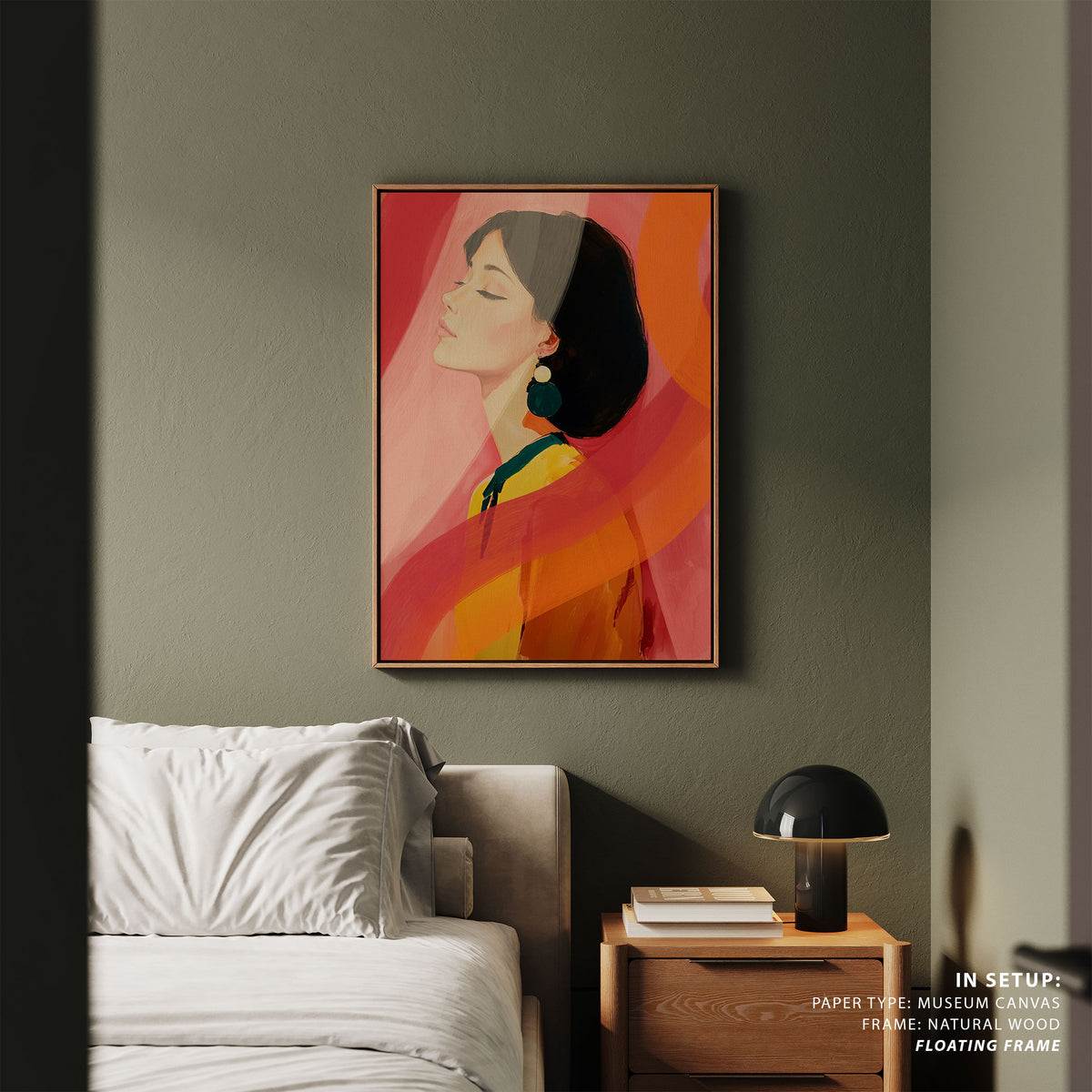 Portrait Orange – Japandi Abstract Woman Wall Art