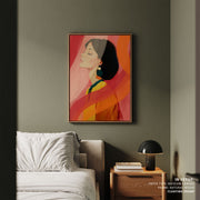 Portrait Orange – Japandi Abstract Woman Wall Art – image 3