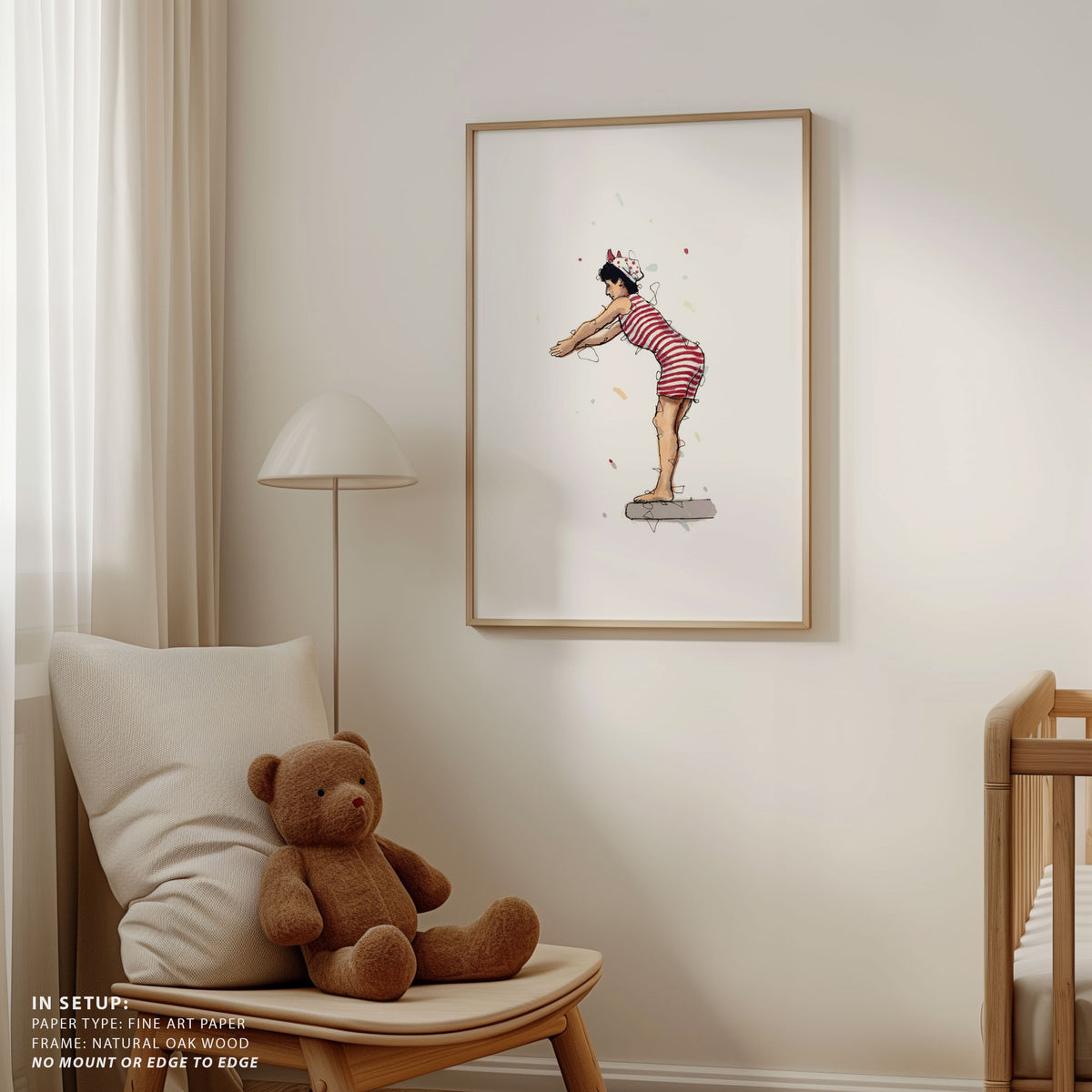 Vintage Style Woman Poised To Dive