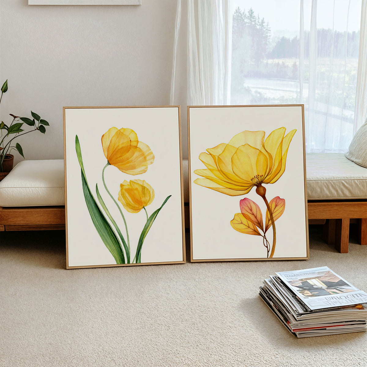 X-ray Art Yellow Tulips-Tile