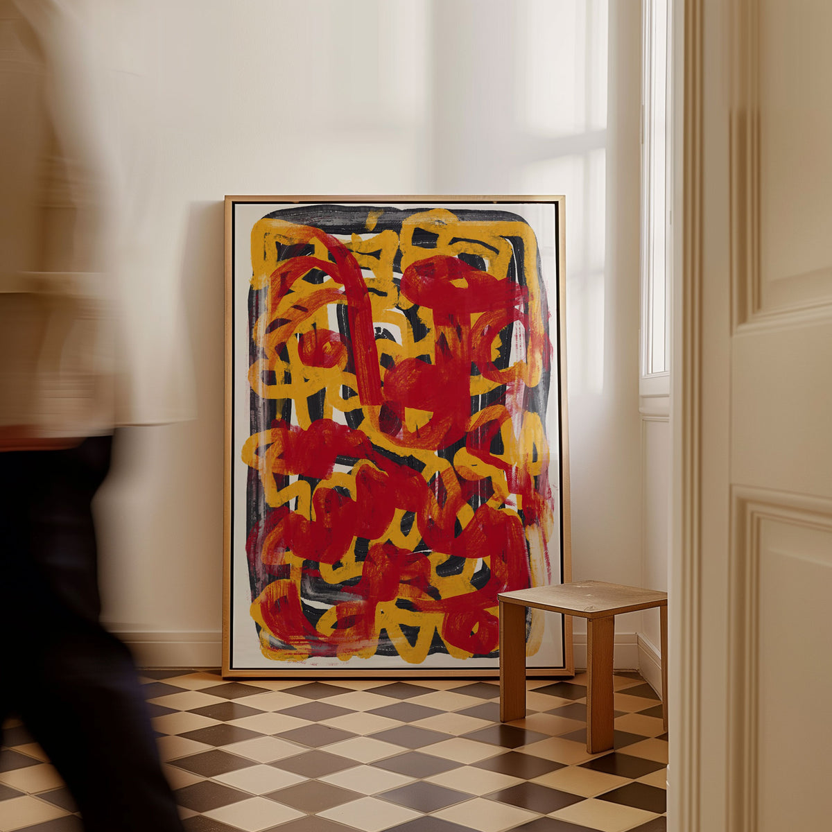 Yellow Dotted Lines with a Red Overlay