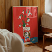 Snowdrops in Spilled Milk Carton Retro Illustration – image 7