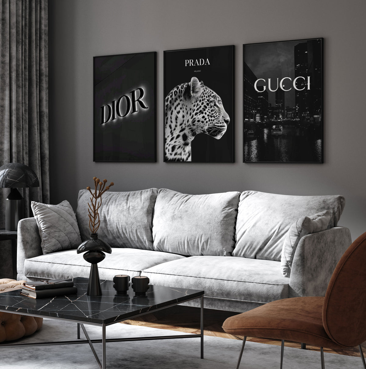 Luxury Fashion BW Poster