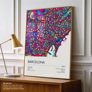 Road Map of Barcelona with Colorful Neighborhoods – image 6
