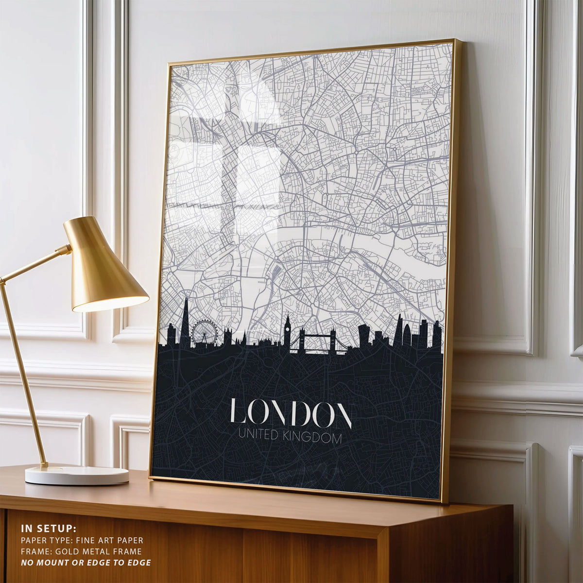 Skyline and City Map of London
