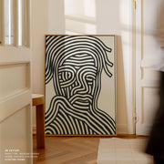 Stylized Human Face With Black Stripes – image 7