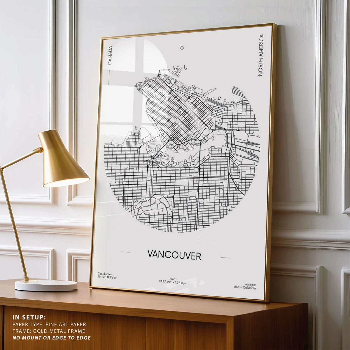 Travel Poster Urban Street Plan City Map of Vancouver