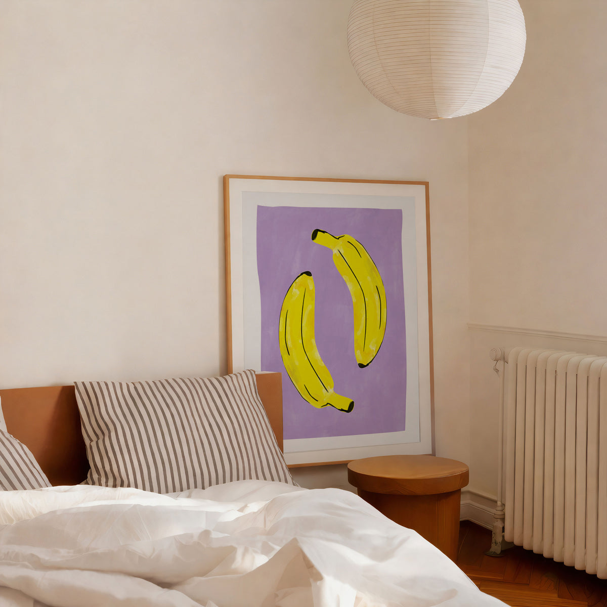 Two Vibrant Yellow Bananas