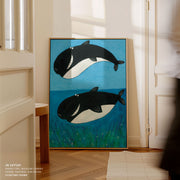 Two Whales in the Ocean by Artist Carla Daly – image 6