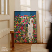 White Cat in the Wildflowers – image 6