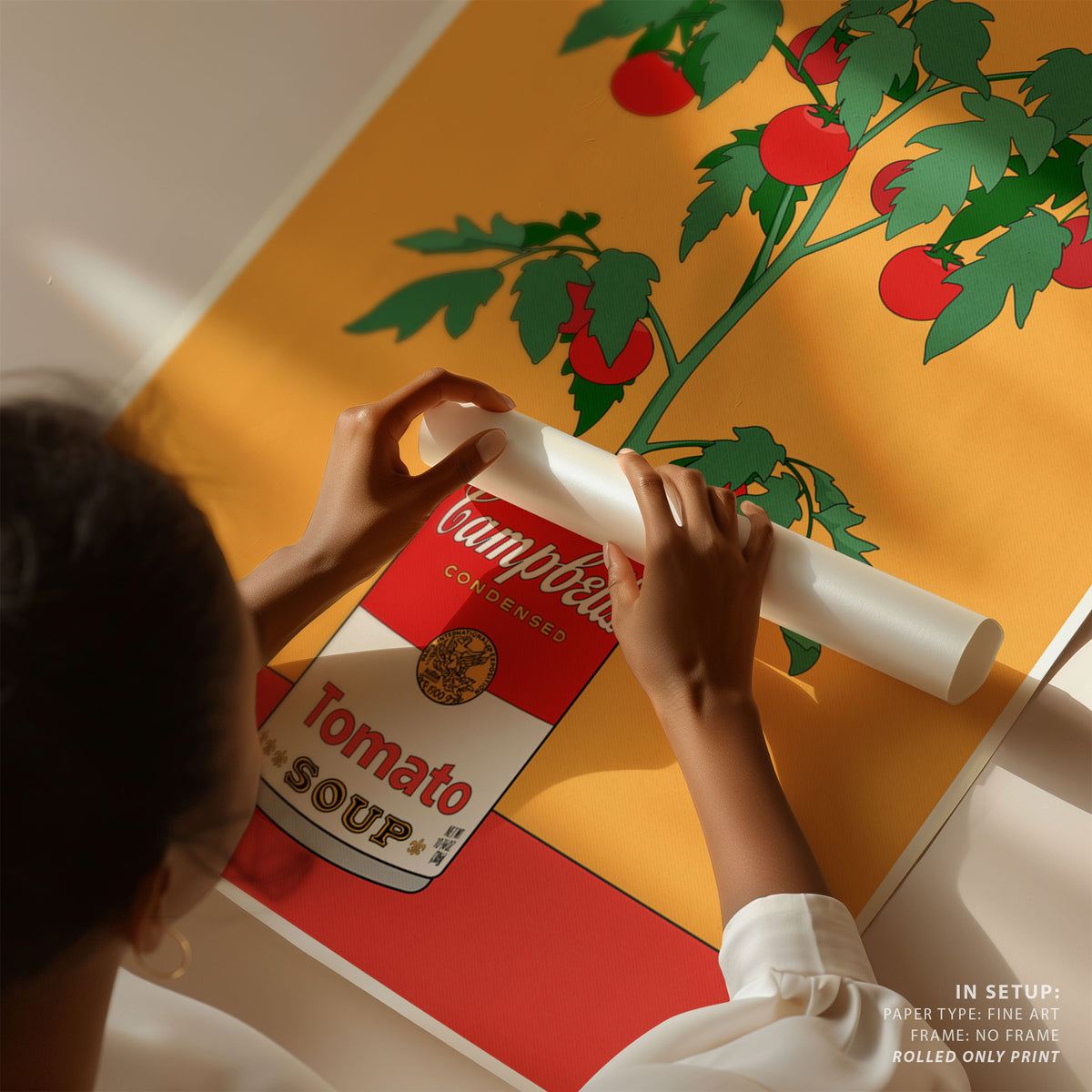 Campbells Soup Tomato Plant Retro Illustration