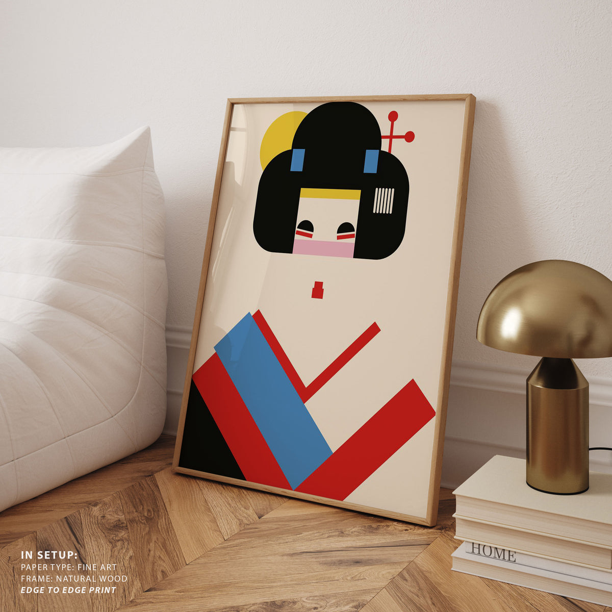 Geisha Girl Geometric Illustration