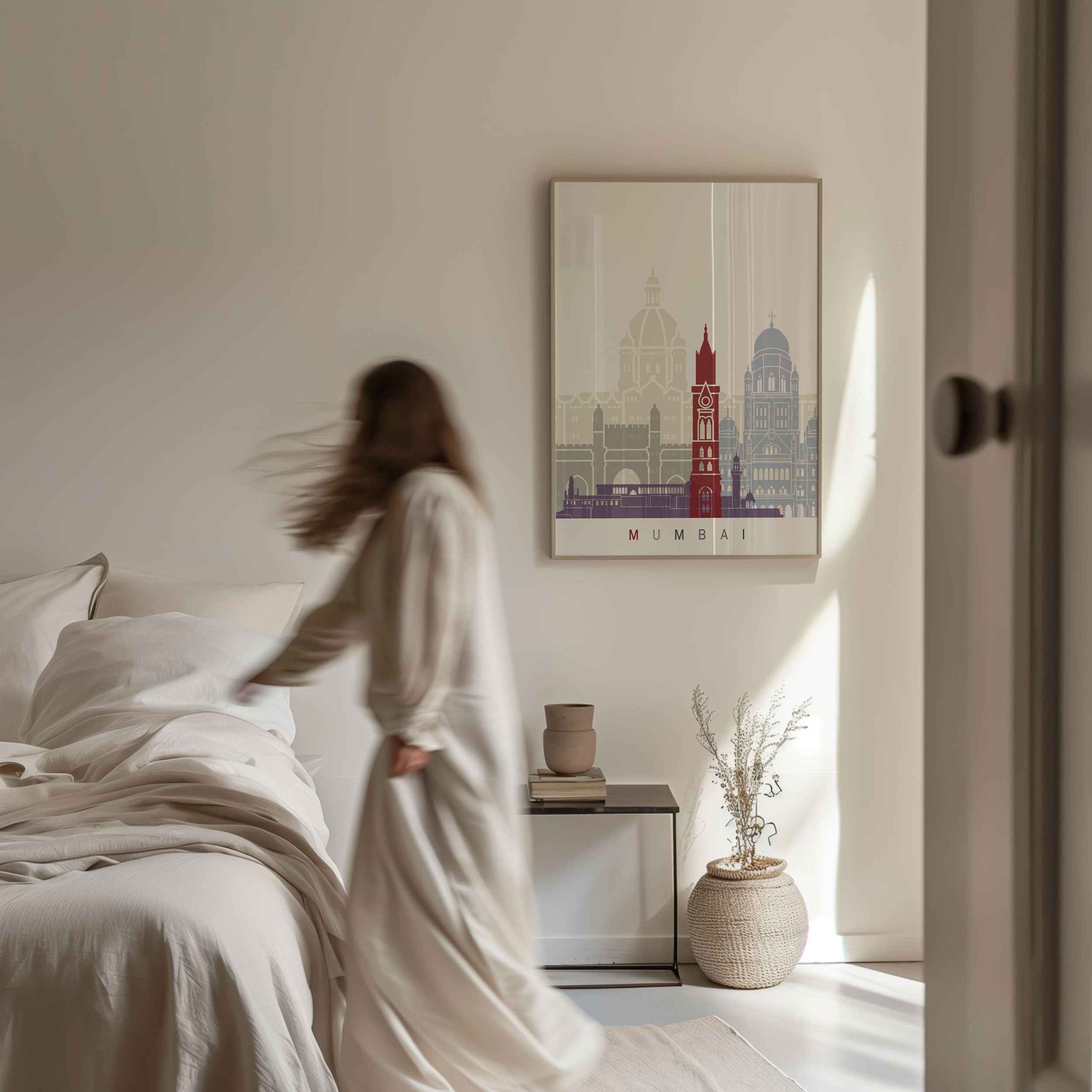 Skyline India Mumbai Travel Poster Print