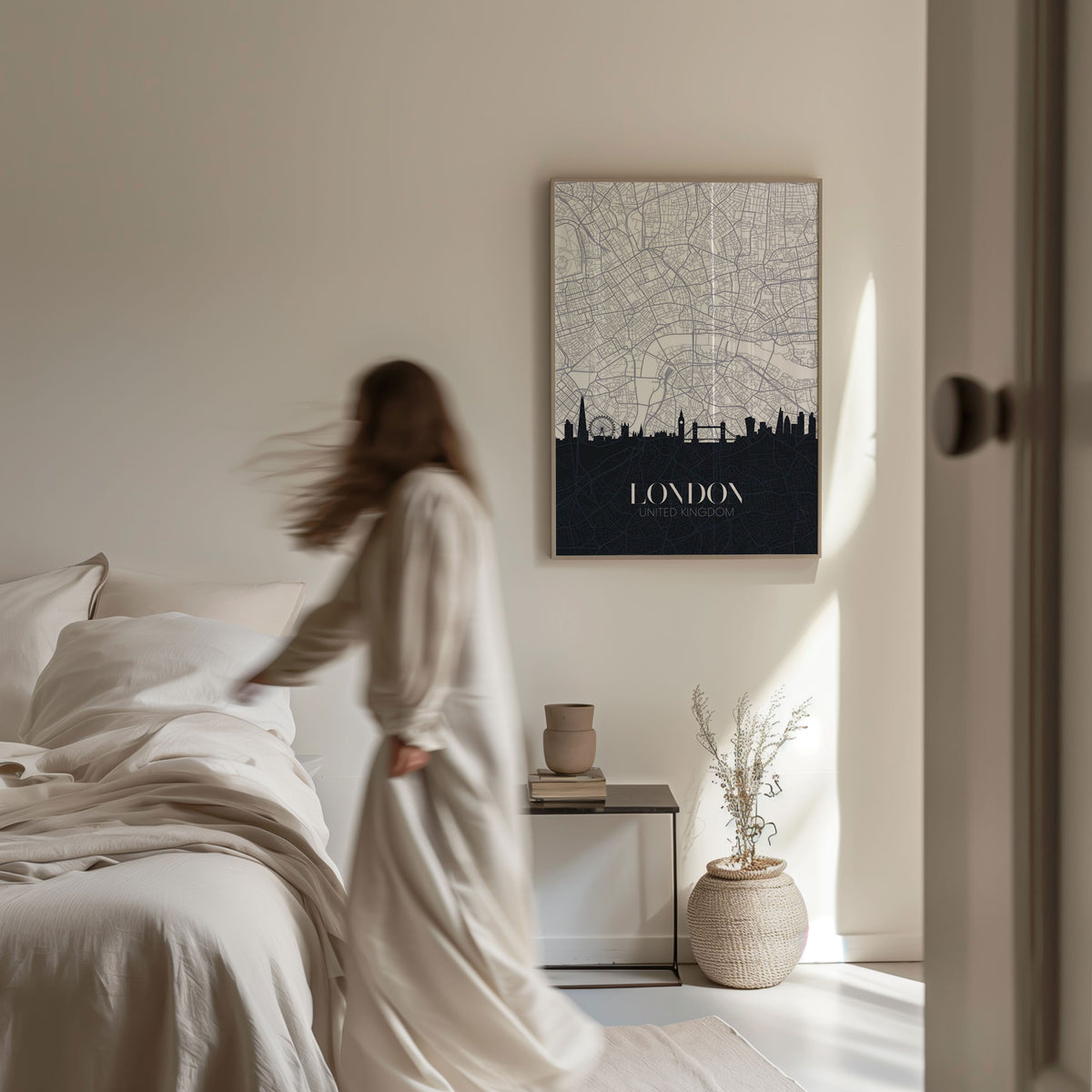 Skyline and City Map of London