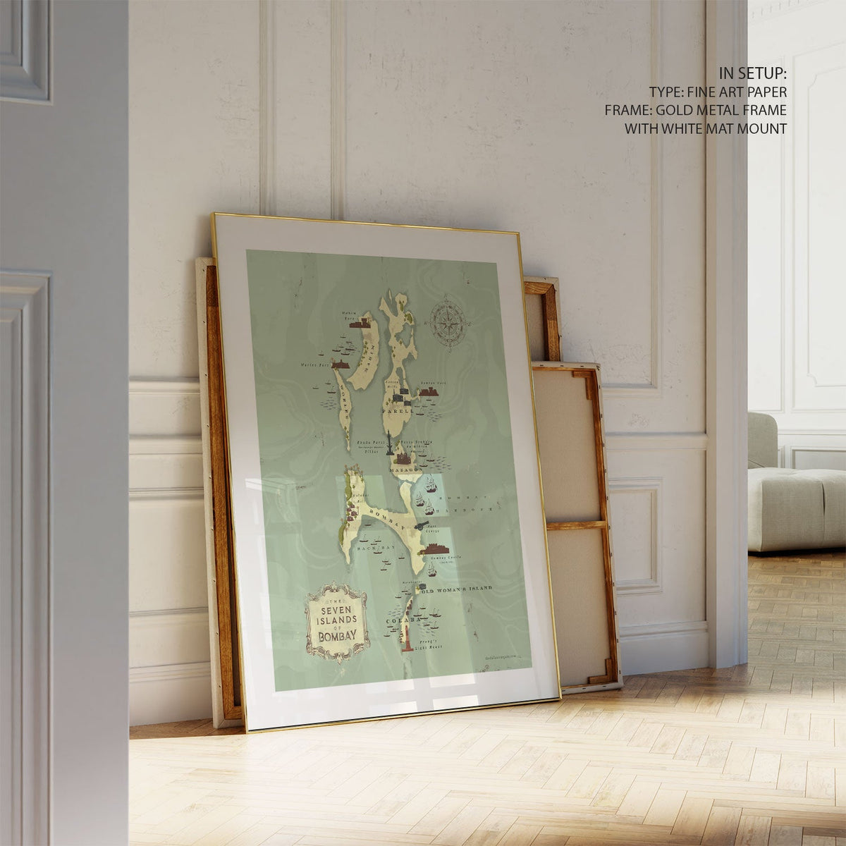 BOMBAY MAP, India Travel Posters