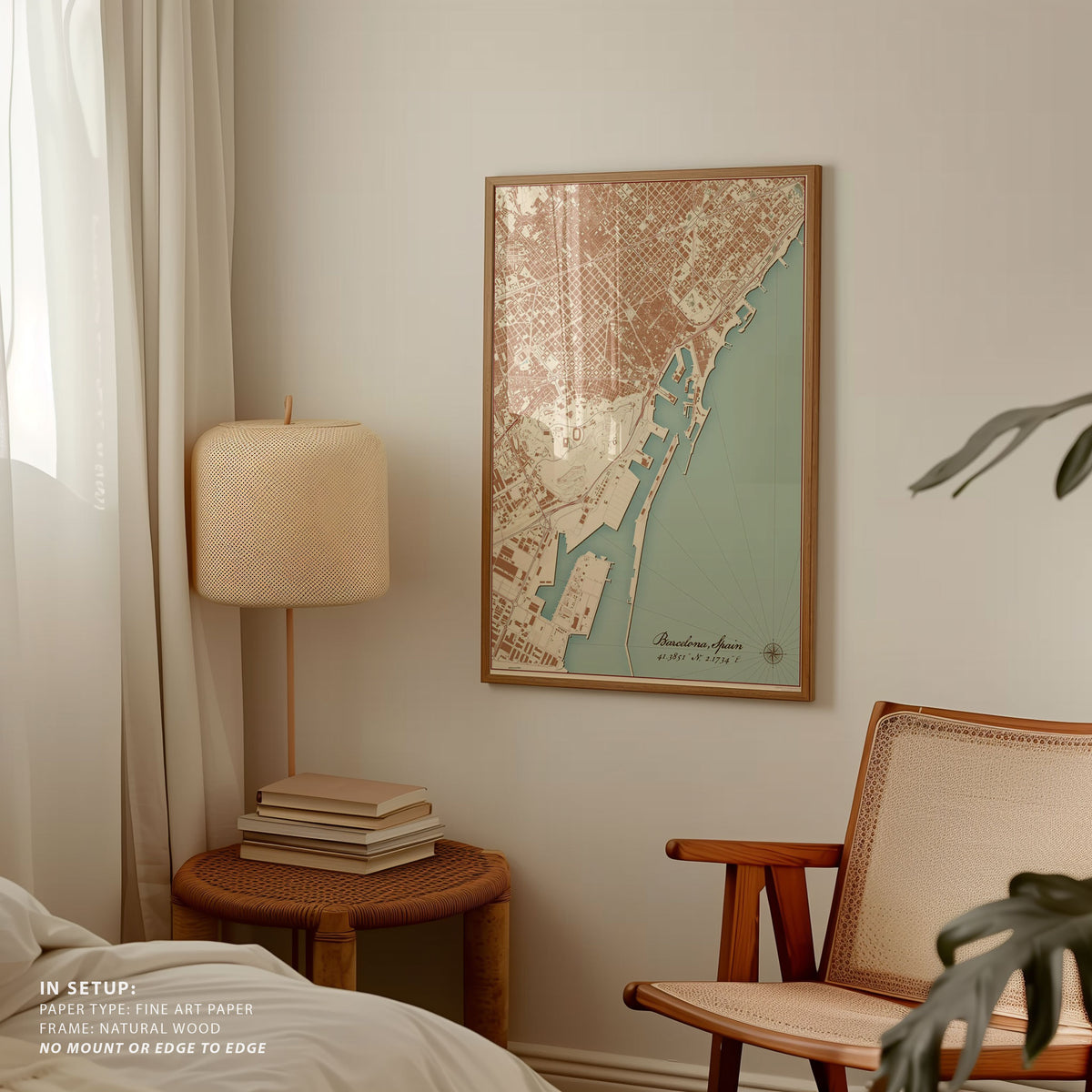Barcelona Spain Vintage Map 07