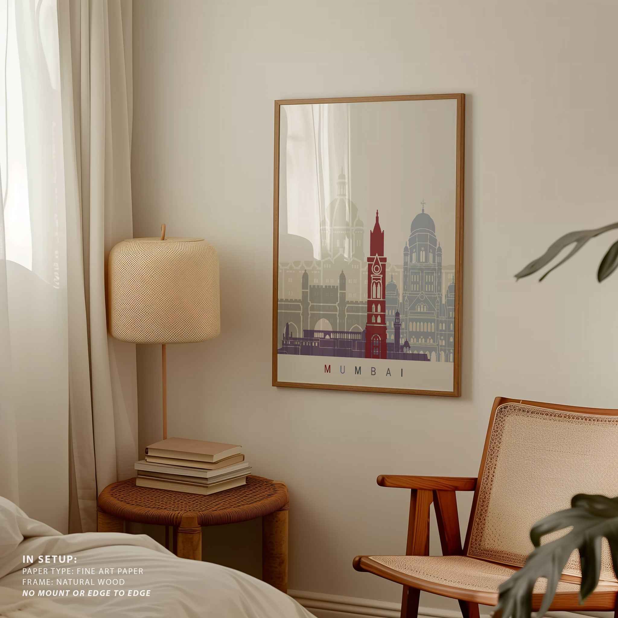 Skyline India Mumbai Travel Poster Print