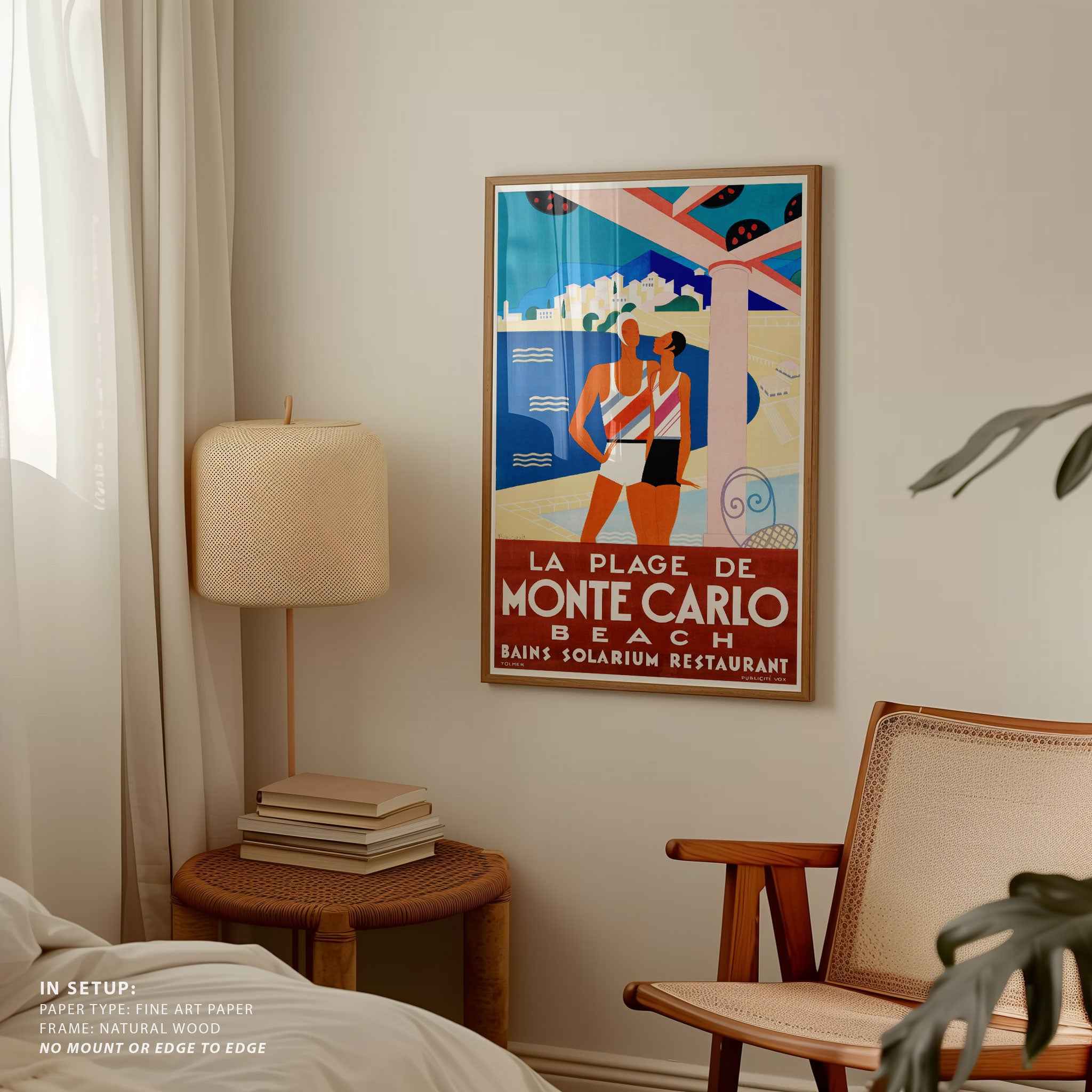 Monte Carlo Beach Travel Poster Print