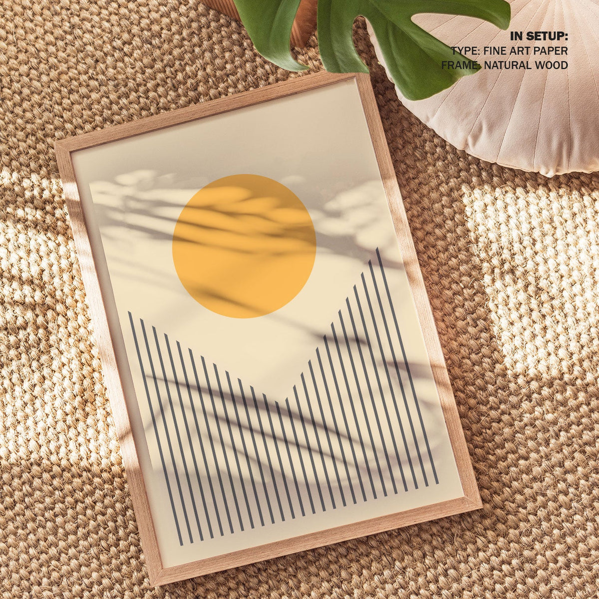 Minimalist Abstract Sun Dawn 1, Geometric Art Paintings