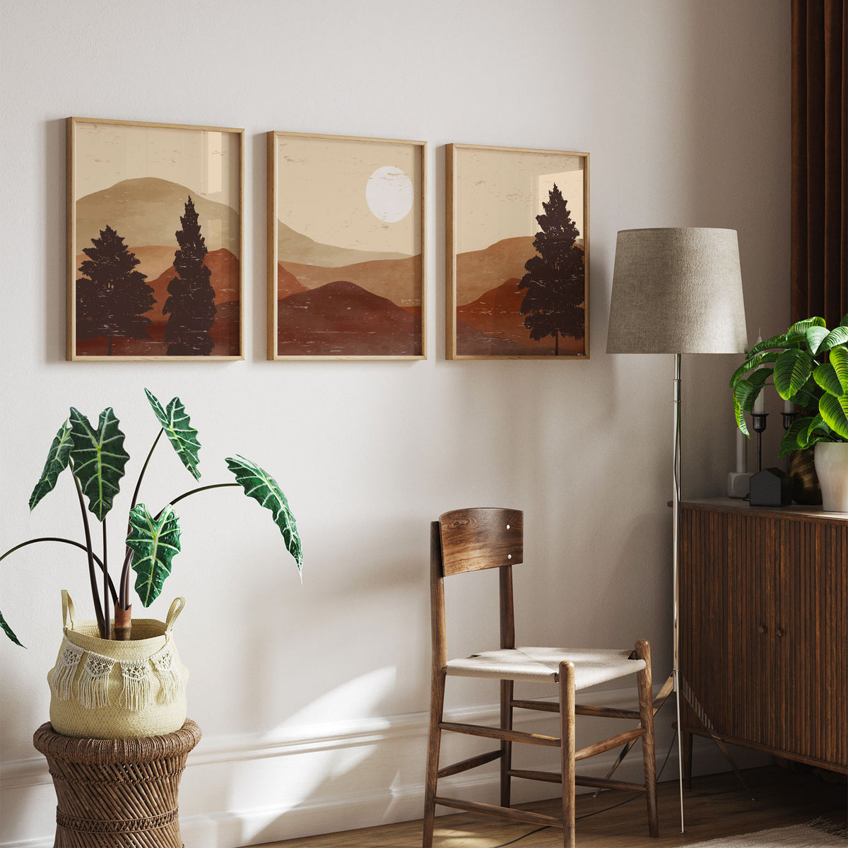 Mid Century Modern Mountain Autumn