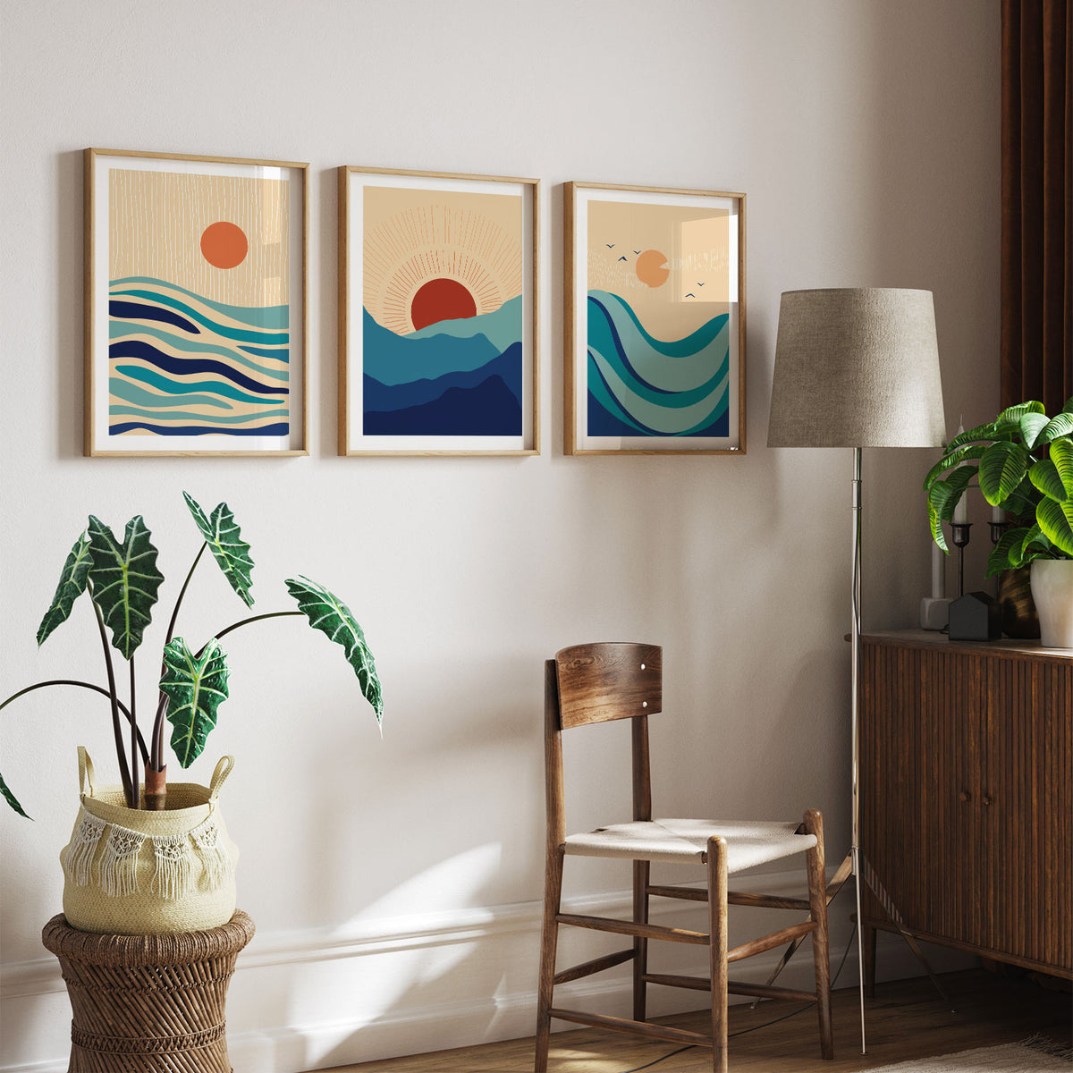 Sunset Minimalist Waves & Tides