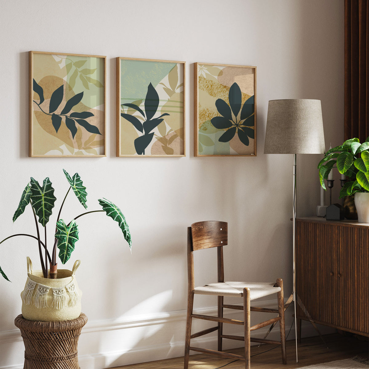 Tropical Boho Leaves Green Fresh