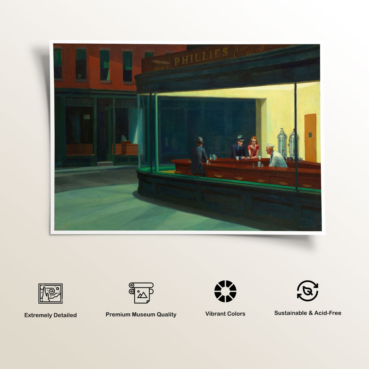 Nighthawks 1942 Edward Hopper Painting