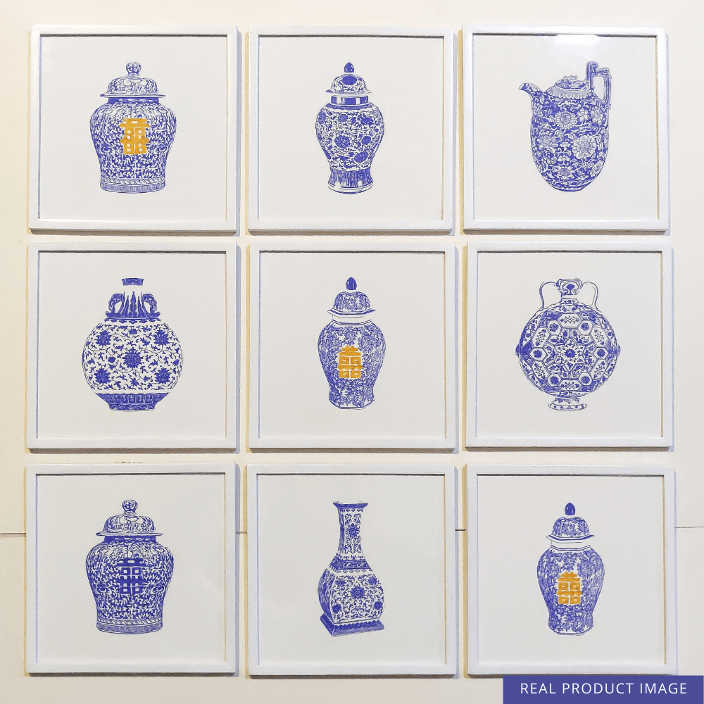 Traditional Gallery Wall, Set of 9 Art, Traditional Pottery Art