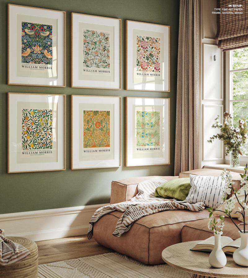 William Morris Set of 6 Floral Series 01