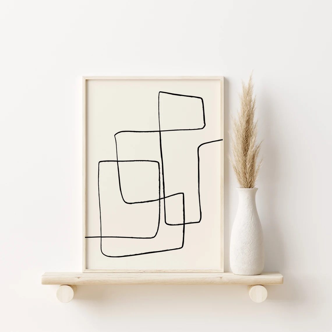Gallery Wall Set, Modern Abstract Art Set Of 6, Minimal Gallery Wall Set, Modern gallery wall,