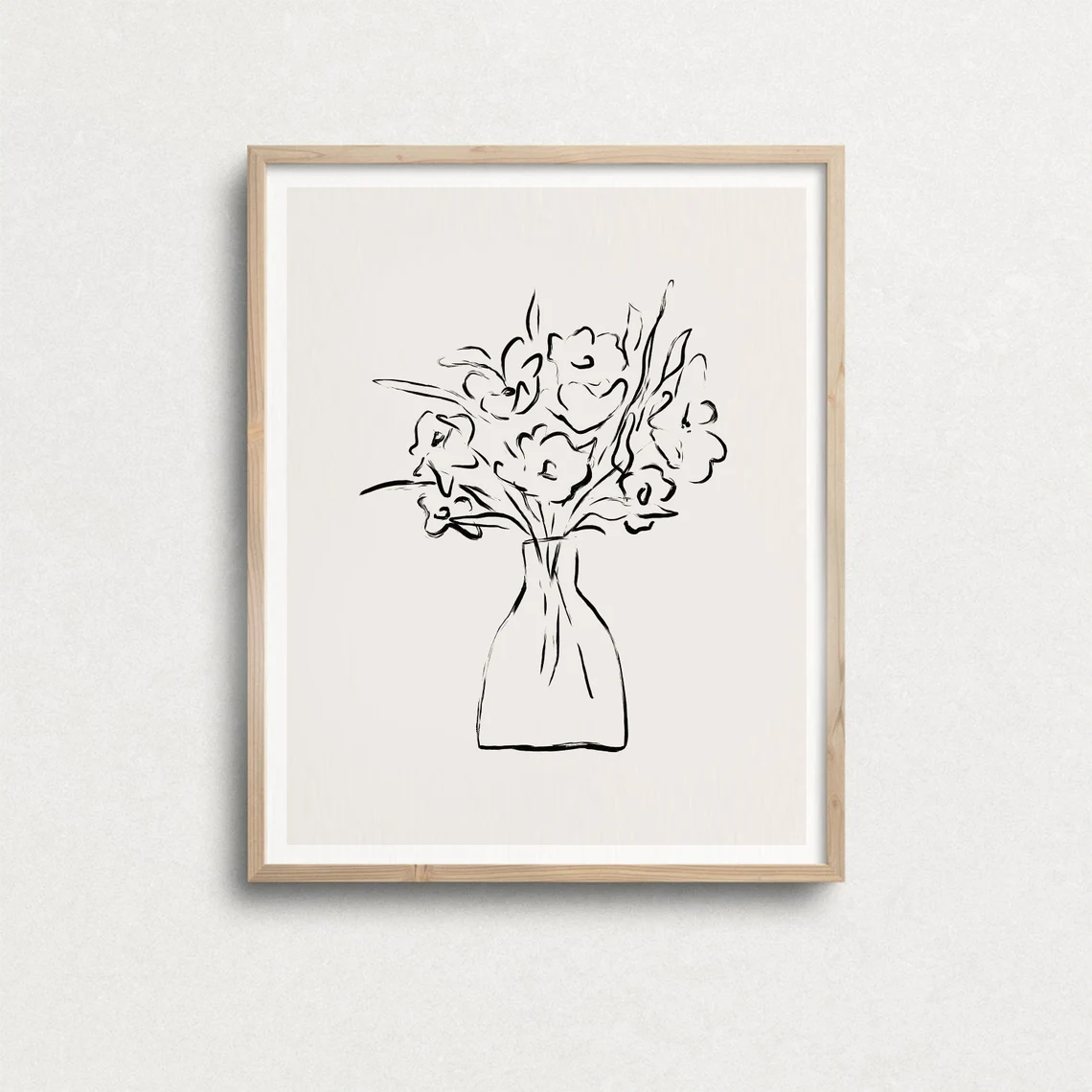 Abstract Gallery Wall Set of 10, Beige Minimalist Art Set, Boho Wall Art, Modern Art