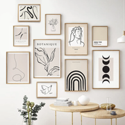Abstract Gallery Wall Set of 10, Beige Minimalist Art Set, Boho Wall Art, Modern Art – image 1